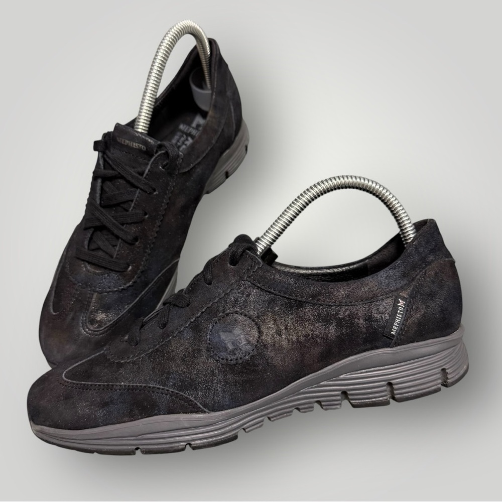 Mephisto Yael Leather Walking Casual Sneakers Runoff Air-Jet System Sz 7.5